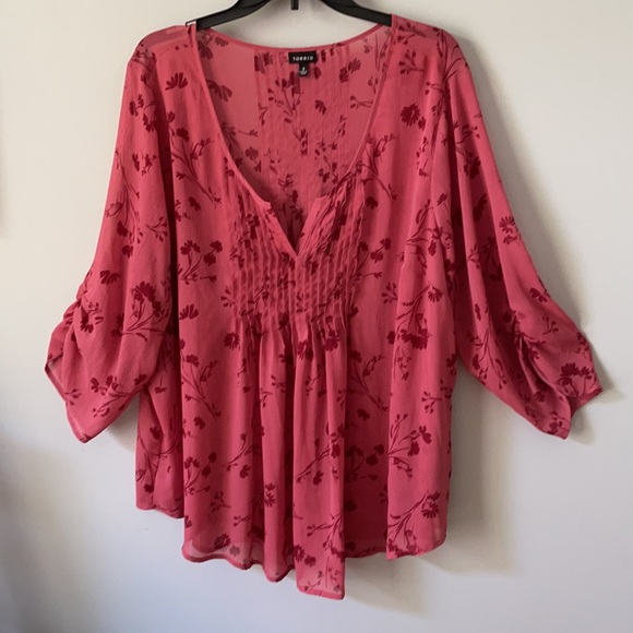TORRID Floral Blouse Top Shirt Sz 3 - Picture 3 of 8